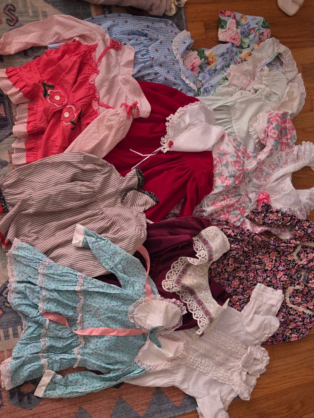 Vintage Girls Dresses 80's 90's Bundle 10 Piece